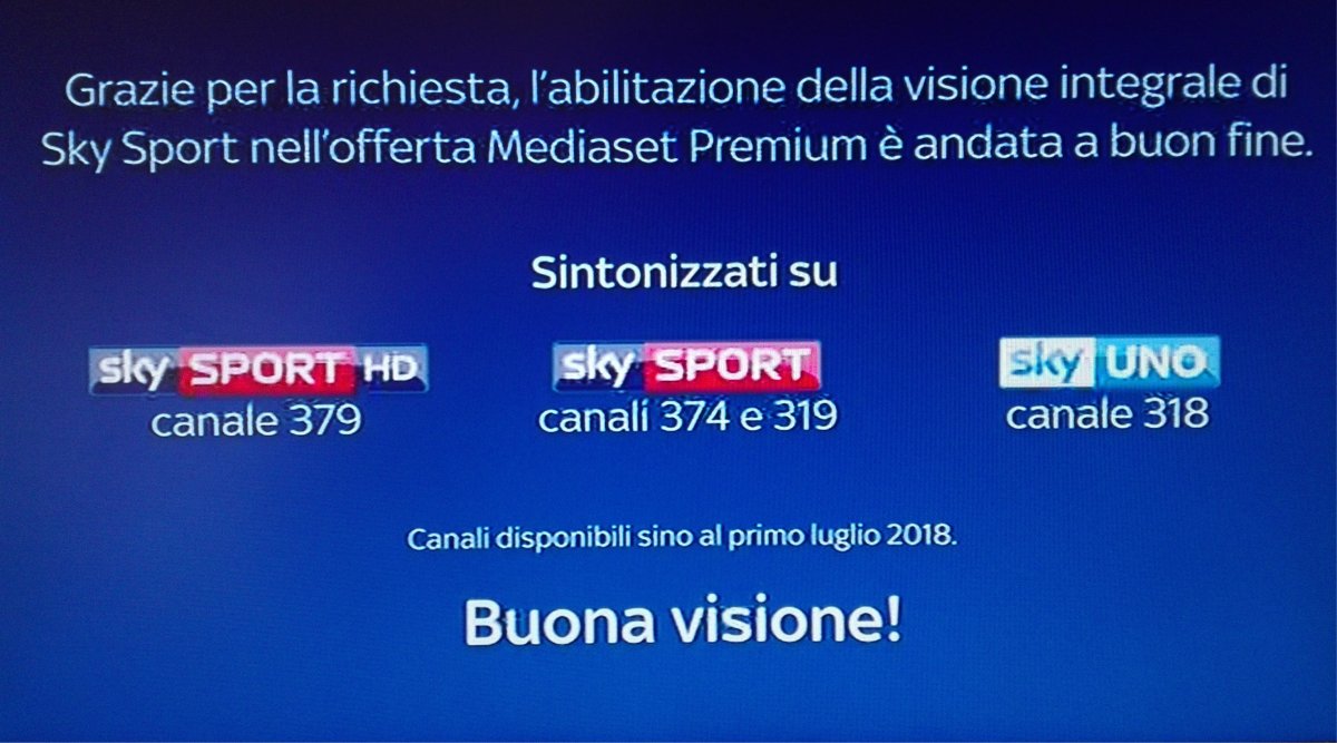 Come attivare la visione integrale del canale Sky Sport su Mediaset Premium