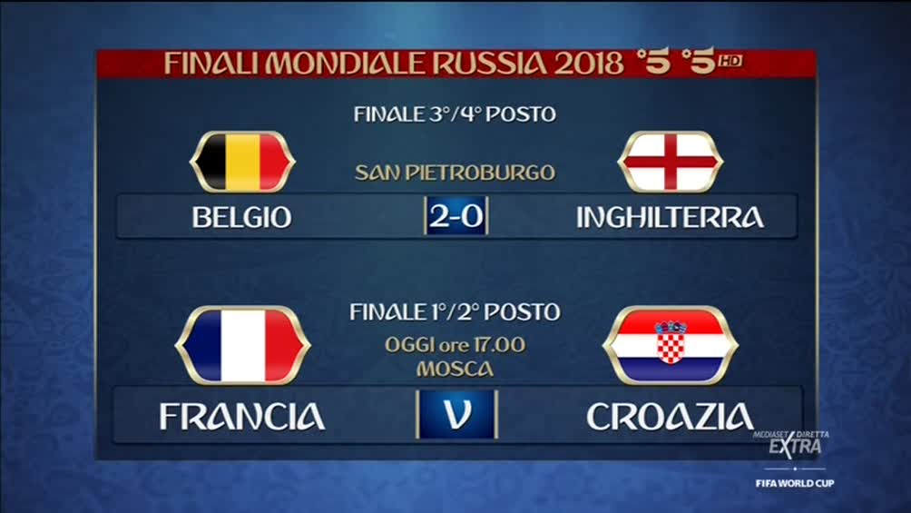 #MondialiMediaset, Finalissima Russia 2018 | Francia - Croazia (diretta Canale 5 HD)