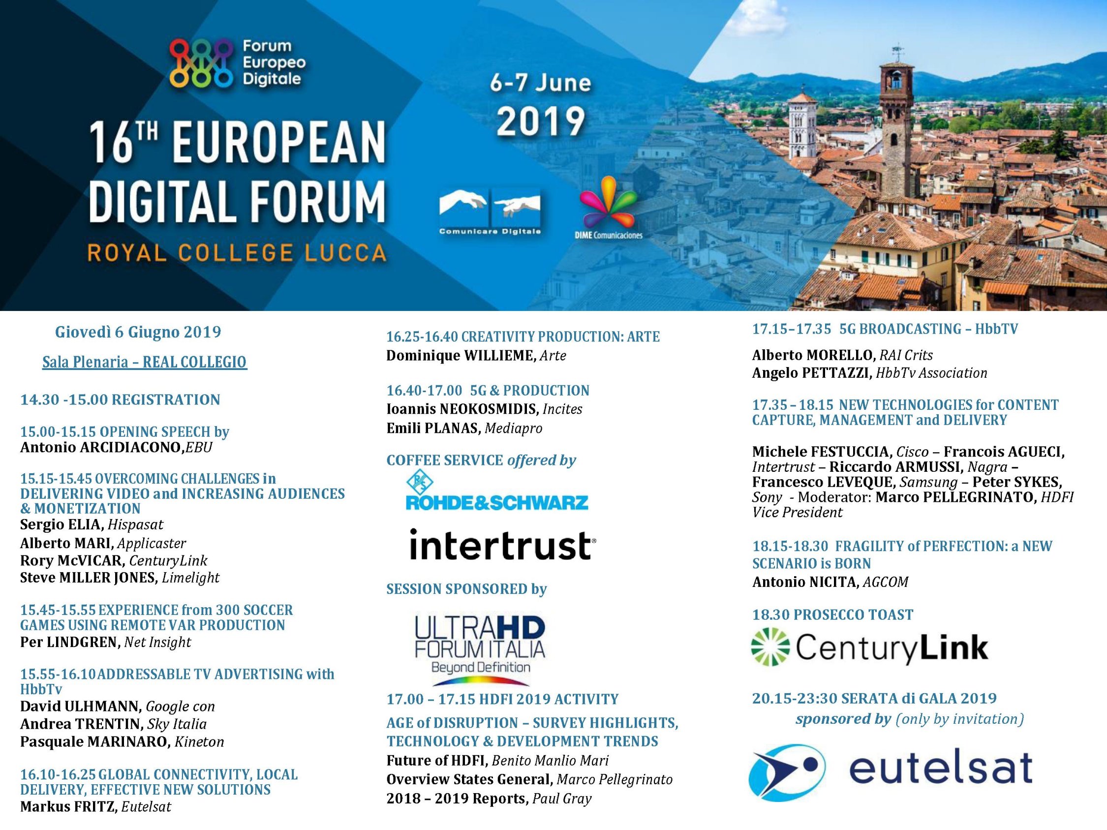 16 Forum Europeo Digitale Lucca in diretta su Digital-News.it