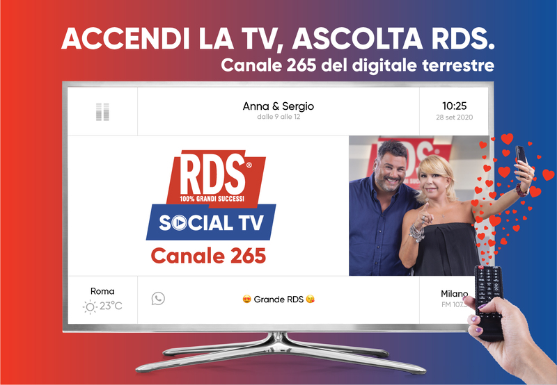 RDS lancia nuova piattaforma Social TV (anche sul digitale terrestre canale 265)