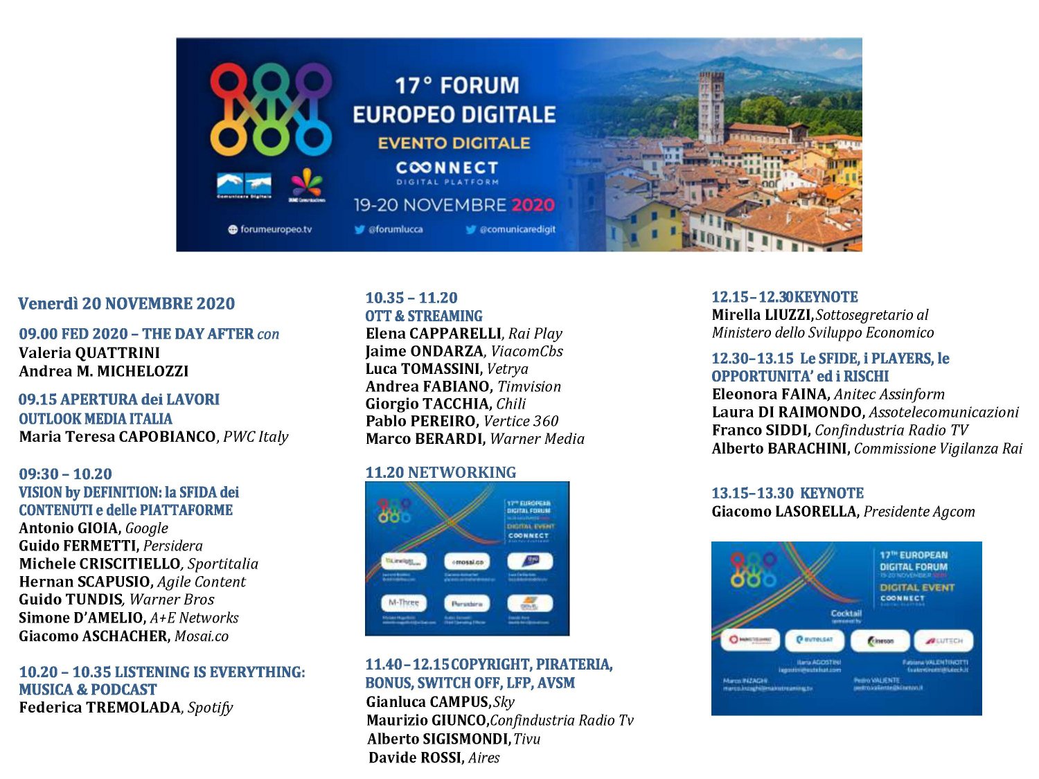 17 Forum Europeo Digitale Lucca 2020 #2 diretta streaming Digital-News.it