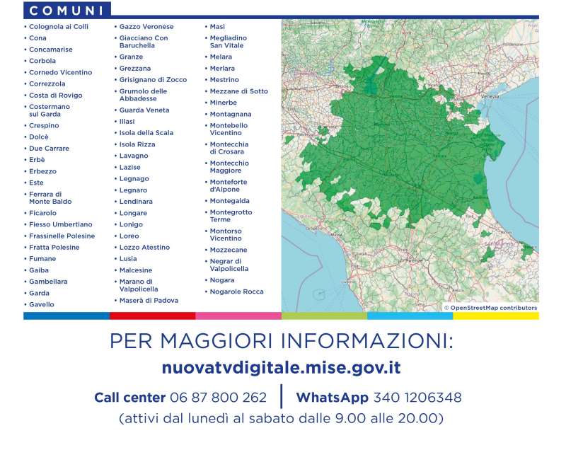 Rilascio banda 700 e refarming frequenze Digitale Terrestre Veneto (9 Marzo 2022)
