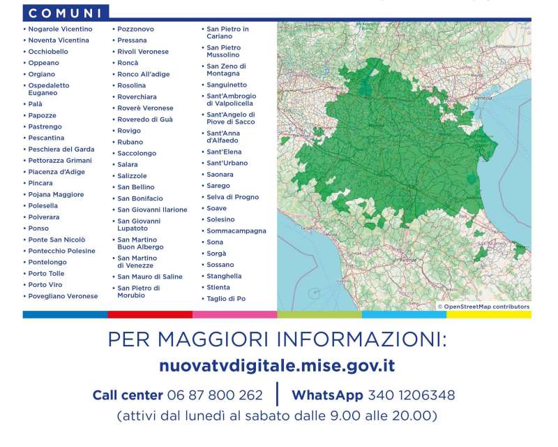 Rilascio banda 700 e refarming frequenze Digitale Terrestre Veneto (9 Marzo 2022)