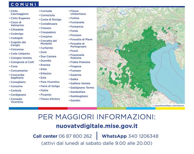 Rilascio banda 700 e refarming frequenze Digitale Terrestre Veneto (10 Marzo 2022)