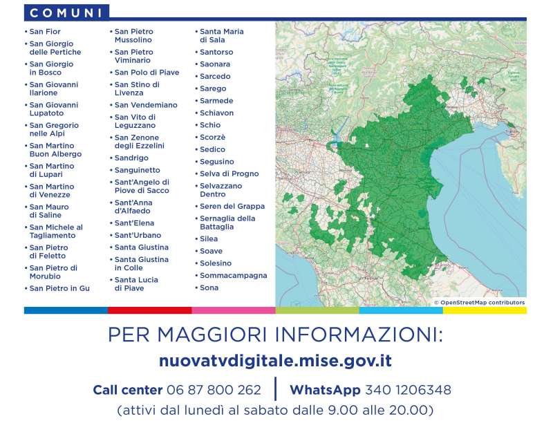 Rilascio banda 700 e refarming frequenze Digitale Terrestre Veneto (10 Marzo 2022)