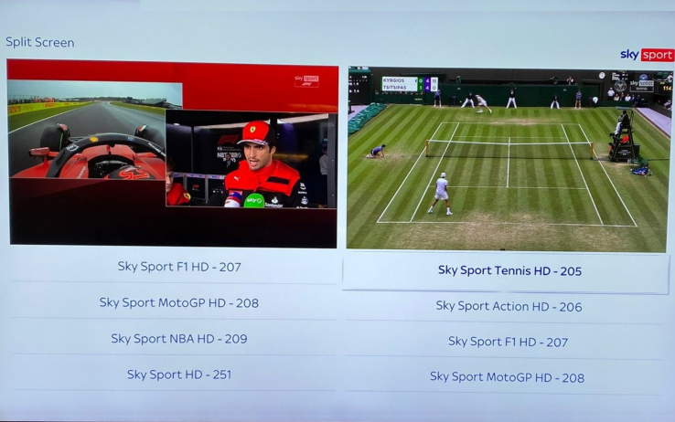 Grandi ascolti per la domenica Sky Sport con Sinner a Wimbledon e le Ferrari in Formula 1