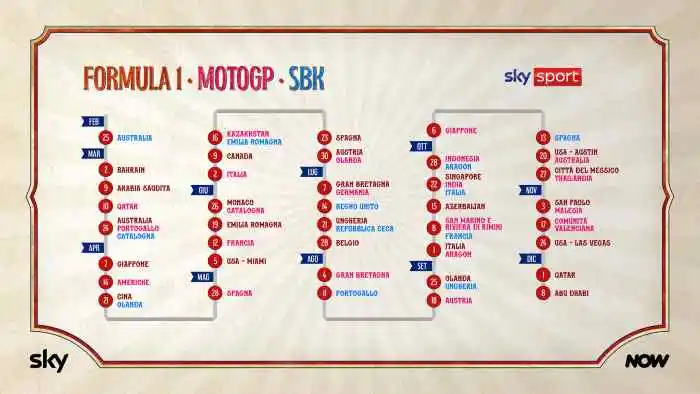 Sky Sport: la Stagione 2024 del Motorsport tra F1, MotoGP e non solo