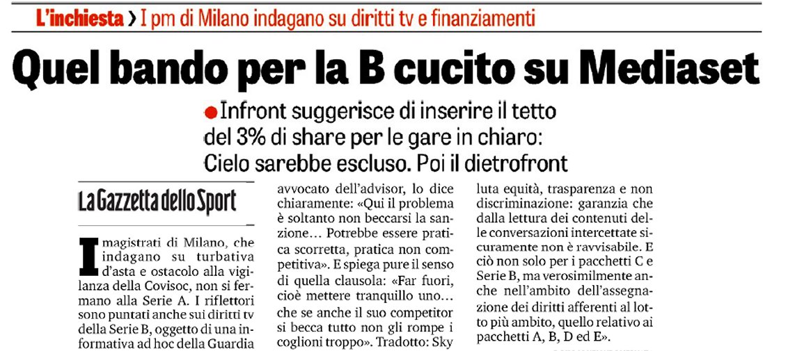 Diritti Tv, Infront Italy: "Accuse infondate su bando Serie B ad hoc per Mediaset"