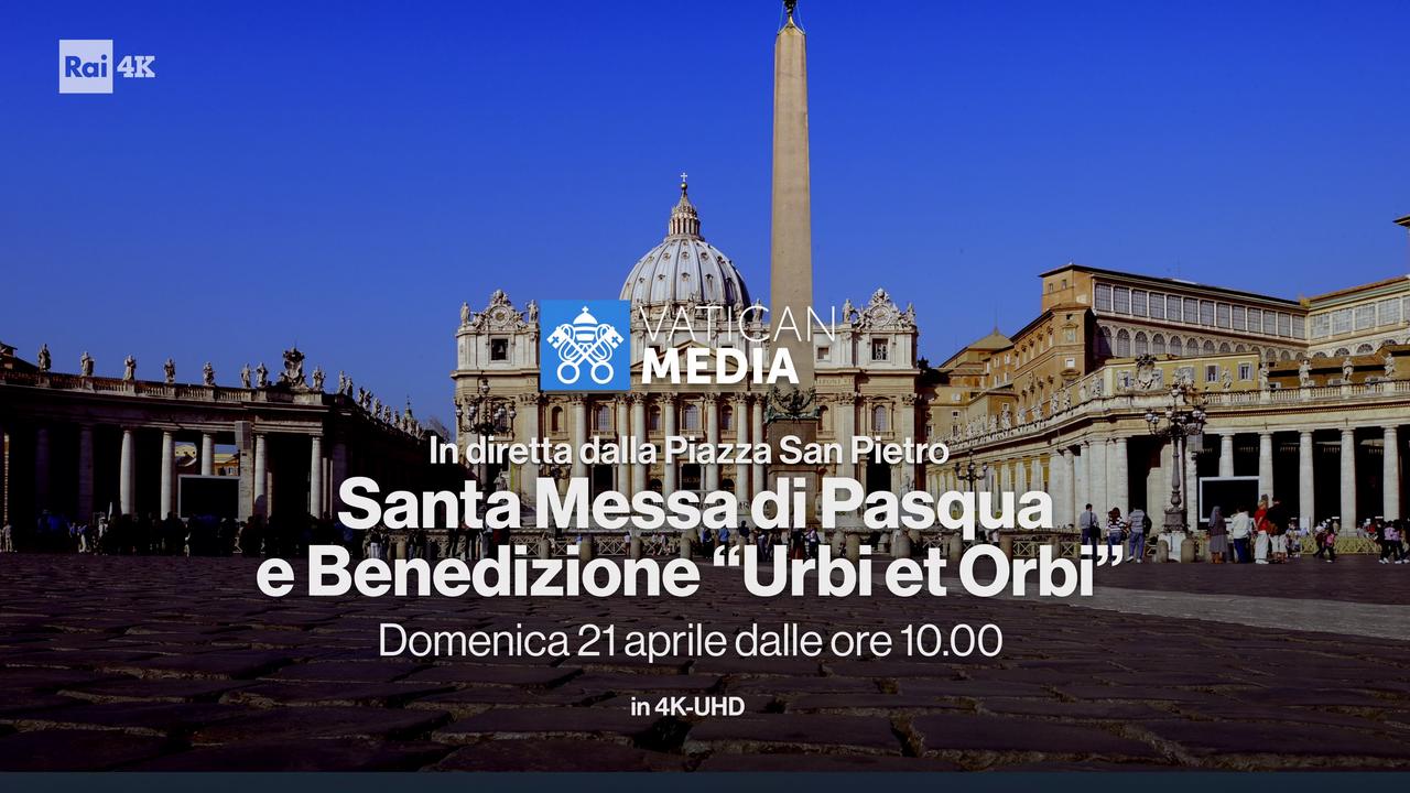 La Santa Messa di Pasqua con Papa Francesco in Ultra HD su Rai 4K