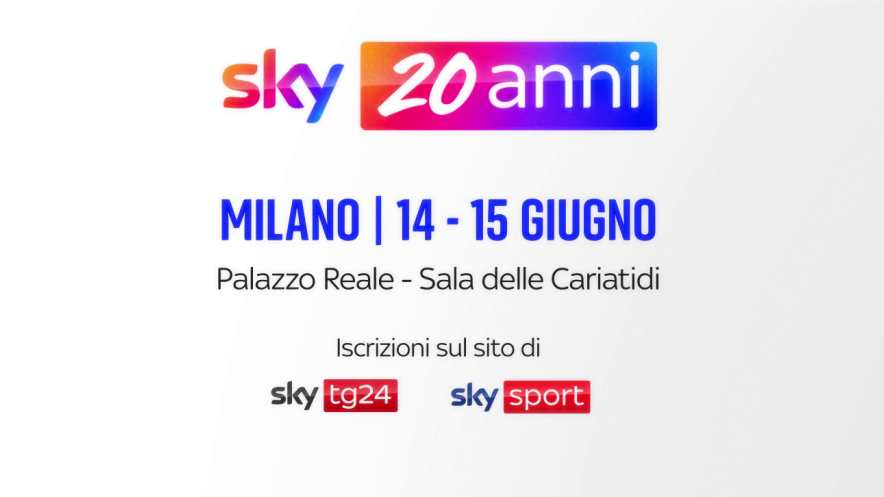 #Sky20Anni, ecco i primi ospiti che parteciperanno all’evento per i vent’anni di Sky in Italia
