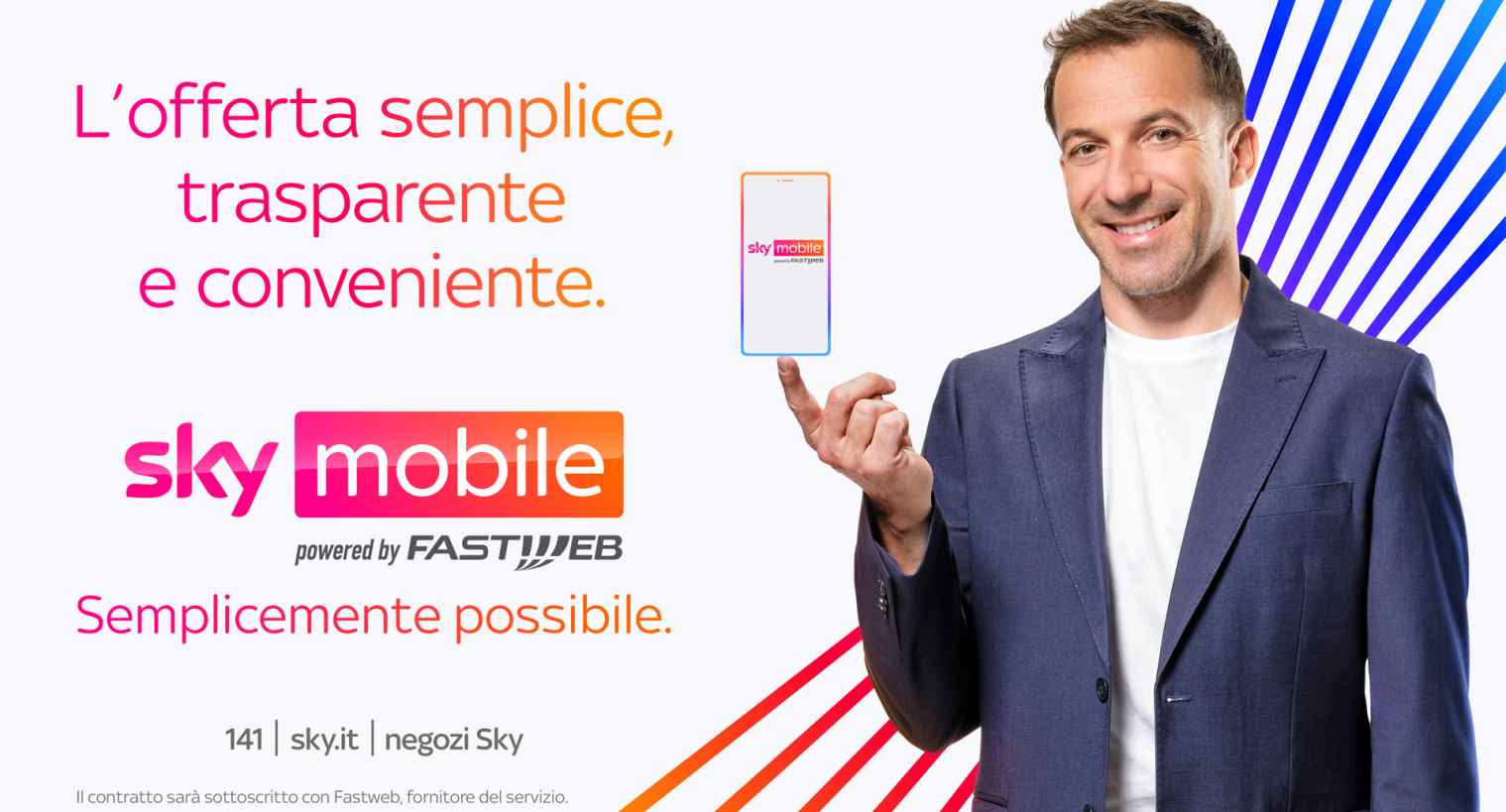 Al via Sky Mobile powered by Fastweb: un mondo più semplice con Alessandro Del Piero