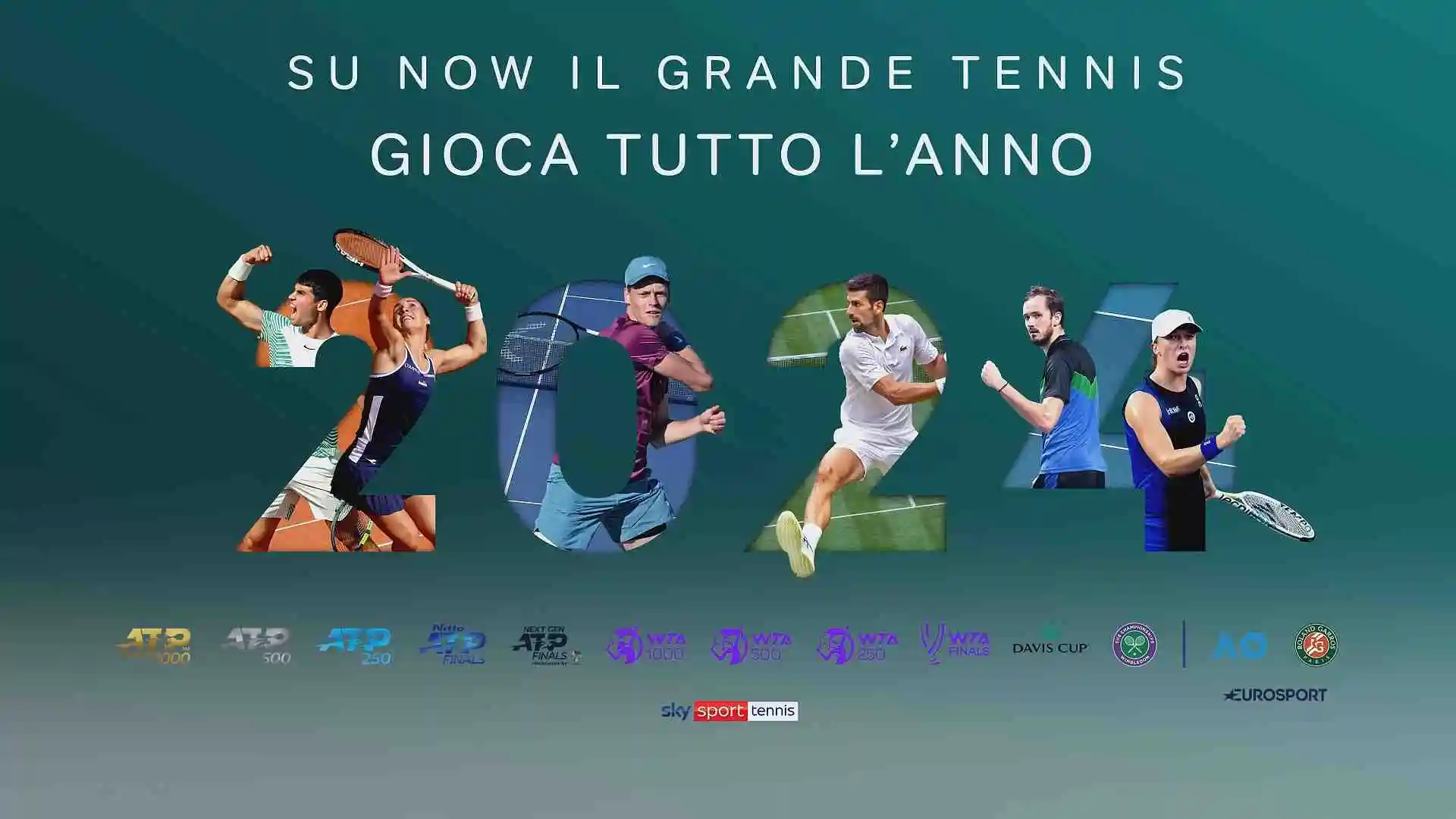 Su NOW il grande Tennis ATP e WTA con i nuovi canali interattivi EXTRA Match 